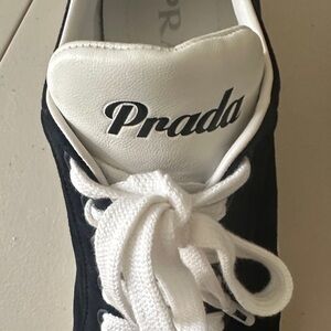 Prada Navy Blue  and White Casual Sneakers. .
Authentic